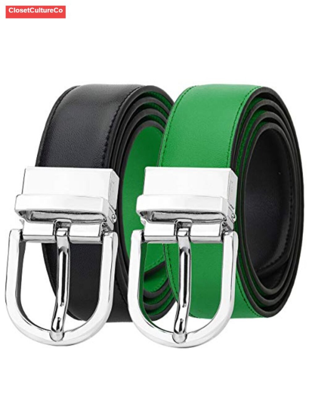 Reversible Genuine Leather Belt Single Prong Buckle for Women